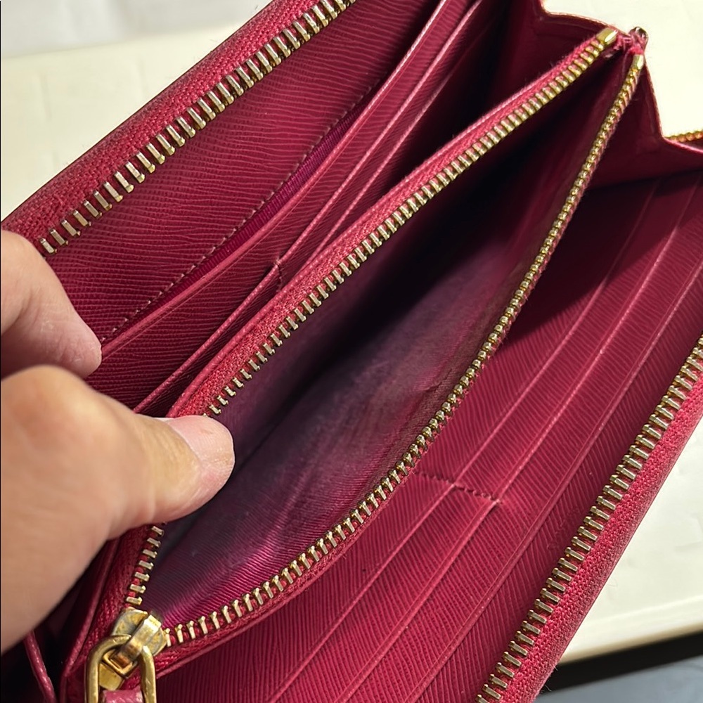 Prada Pink Bow Zip Around Wallet - Picture 9 of 9